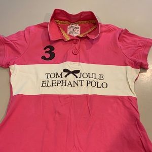 Vintage Tom JOULES women’s polo. Short sleeve. Pink with hare logo & more. US 12